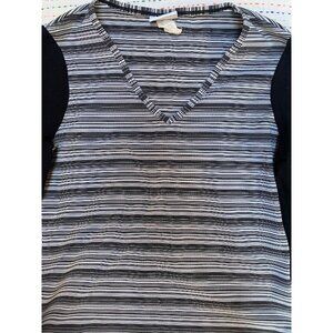 Latitude Stretch Women's Long-Sleeve Striped V-Neck T-Shirt Made in the USA